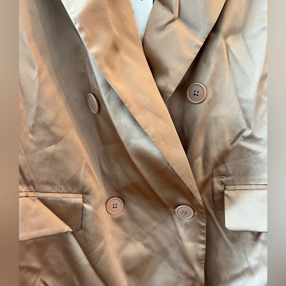 L'AGENCE 100% Silk Double-Breasted Blazer Jacket 2 - Picture 4 of 16